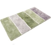 Homie Living Badematte "Rio Marina" Höhe 30 mm rutschhemmend beschichtet fußbodenheizungsgeeignet  schnell trocknend flauschiger Badteppich, modern gestreift, waschbar, Badezimmerteppich von Homie Living