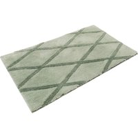 Homie Living Badematte "San Bosa" Höhe 20 mm rutschhemmend beschichtet fußbodenheizungsgeeignet  schnell trocknend Badteppich, modernes Rauten Design, waschbar, Badezimmerteppich von Homie Living