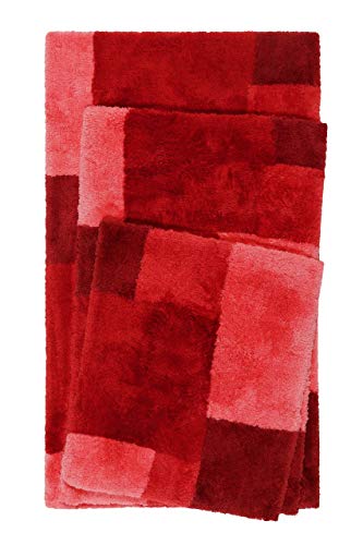 Homie Living Badteppich, Badematte, kuscheliger Flauschiger weicher Flor, rutschfest und waschbar, Cala Rosso (55 x 65 cm, Rot) von Homie Living