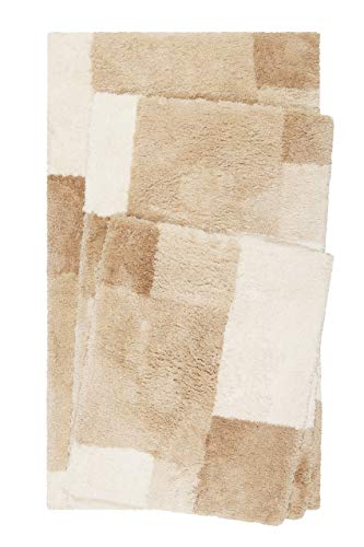 Homie Living Badteppich, Badematte, kuscheliger Flauschiger weicher Flor, rutschfest und waschbar, Cala Rosso (60 x 100 cm, Beige) von Homie Living