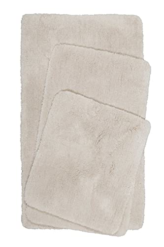 Homie Living Badteppich, Badematte kuscheliger Flauschiger weicher Flor l rutschfest und Waschbar Porto Azzurro (60 x 100 cm, Creme beige) von Homie Living