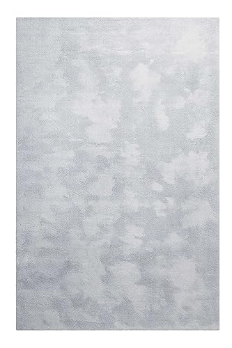 Homie Living Hochflor Teppich, modern, kuschelige, weich, flauschig für Wohnzimmer, Schlafzimmer und Kinderzimmer Sienna (Hellgrau Blau, 160 x 230 cm) von Homie Living