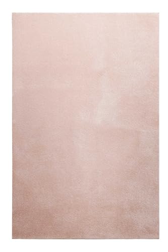 Homie Living | Kurzflor Teppich Super Soft, weich und kuschelig für Wohnzimmer, Schlafzimmer, Flur oder Kinderzimmer | Venice | Rosa | (130 x 190 cm) von Homie Living