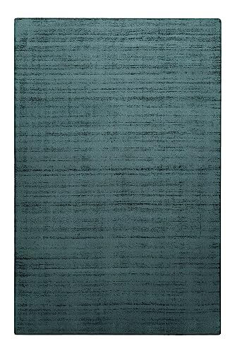 Homie Living Seidig schimmernder Teppich aus Polysilk der Marke Wohnzimmer, Schlafzimmer und Arbeitszimmer – Miramonti (160 x 230 cm, Petrol türkis) von Homie Living
