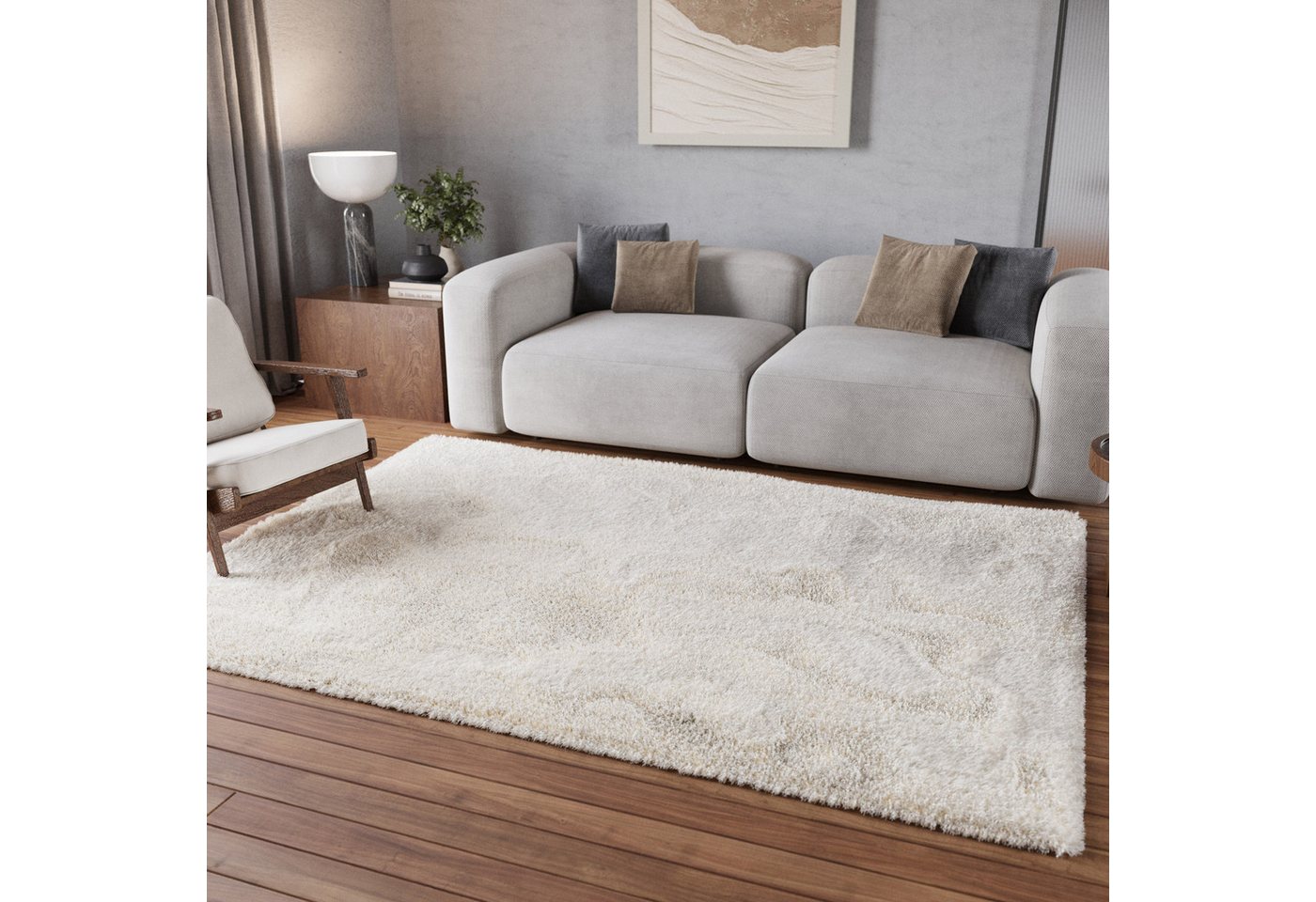 Homie Living Teppich Parma, rechteckig, Höhe: 50 mm, Hochflor, gewebt, kuschelig, uni, Wohnzimmer, Schlafzimmer, Esszimmer Homie Living Teppich Parma, rechteckig, Höhe: 50 mm, Hochflor, gewebt, kuschelig, uni, Wohnzimmer, Schlafzimmer, Esszimmer von Homie Living