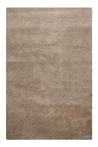 Homie Living Vielfältiger Hochflor-Wollteppich Schlichte Eleganz und harmonische Farben Perfekt für Wohnzimmer Arbeitszimmer und Kinderzimmer - Rossi (120 x 180 cm, Sand beige) von Homie Living