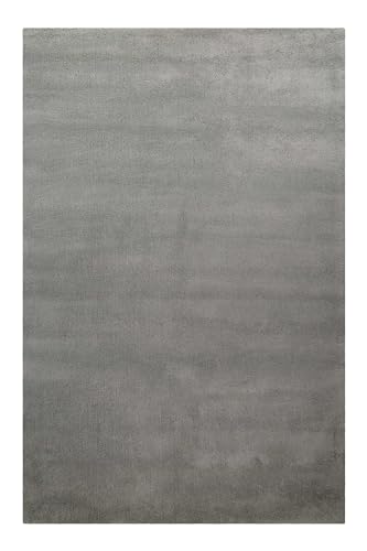 Homie Living Vielseitiger Kurzflor Wolle Teppich flexibel einsetzbar in Allen Räumen - Campino (120 x 180 cm, hellgrau) von Homie Living