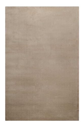 Homie Living Vielseitiger Kurzflor Wolle Teppich flexibel einsetzbar in Allen Räumen - Campino (140 x 200 cm, Sand beige) von Homie Living