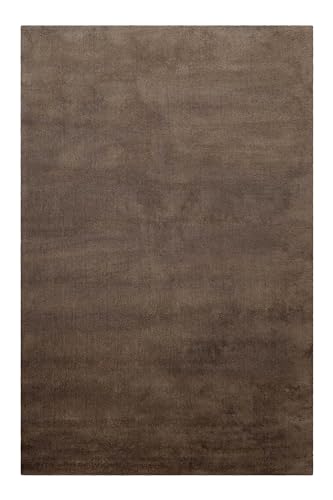 Homie Living Vielseitiger Kurzflor Wolle Teppich flexibel einsetzbar in Allen Räumen - Campino (90 x 160 cm, braun) von Homie Living