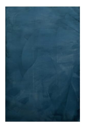 Homie Living Weicher Hochflor Teppich Schlichtes, modernes Design hochwertig getuftet für Wohnzimmer, Schlafzimmer und mehr - Vita (70 x 140 cm, Petrol) von Homie Living