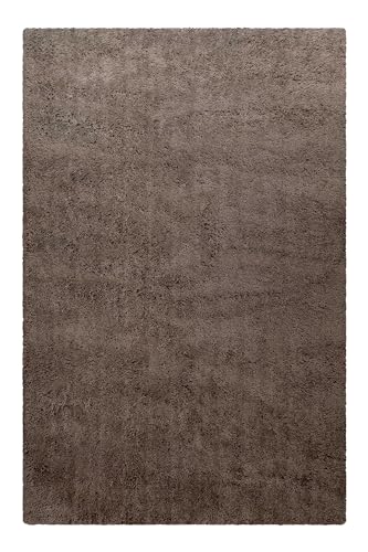 Homie Living Wuscheliger Hochflor Wollteppich für Wohnzimmer, Schlafzimmer und Kinderzimmer - Rossi (120 x 180 cm, Taupe) von Homie Living