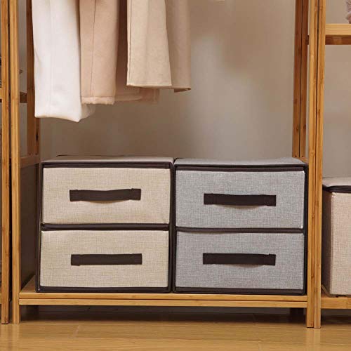 Homieco Multifunktions faltbares Tuch Lagerung Schublade Box Einheiten Kleiderschrank Organisator Easy Pull Stoff derKasten 11.8"/grau von Homieco