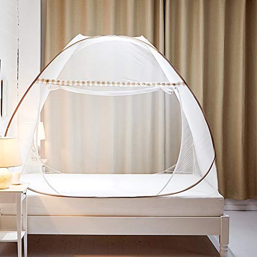 Homieco Pop-Up Moskitonetz Bett Baldachin Einzeltür Faltbare Insektenschutzzelt Anti-Moskitonetze für Betten Schlafzimmer freie Installation von Homieco