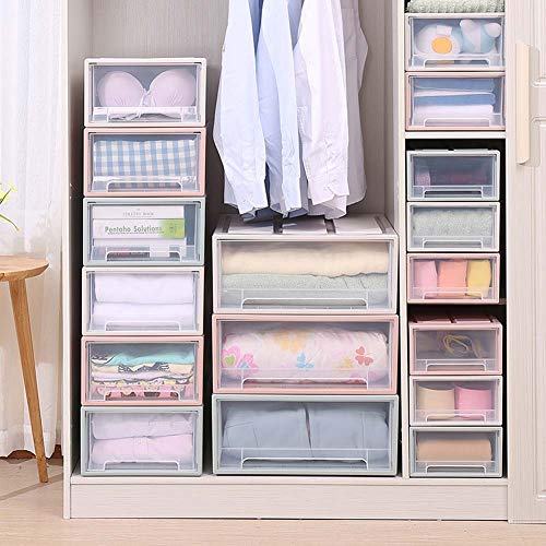 Homieco Stapelbar Box Brust Kunststoff Transparent Schublade Einheit Veranstalter Kleiderschrank Speicher Boxen von Homieco