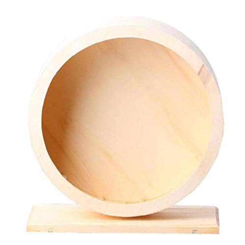 Haustier-Rad-Spielzeug aus Holz Silent-Spinner Mute Hamster Holzlauf Spinner Rad Spielen Spielzeug für Kleintiere Übung M Tierzubehör von Homiki