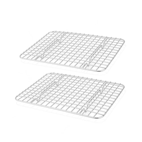 Homikit Abkühlgitter 2er Set, Edelstahl Klein Kuchengitter Auskühlgitter, Rechteckig Backgitter für Backen Kühlen, 22,2x16x1,8cm, Spülmaschinenfest von Homikit