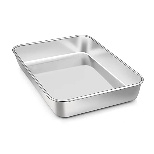 Homikit Backblech, Rechteckige Auflaufform Ofenblech aus Edelstahl, Tiefes Ofenform Fettpfann für Backen Braten Servieren, Gesund, Leicht zu reinigen & Spülmaschinenfe Homikit Backblech, Rechteckige Auflaufform Ofenblech aus Edelstahl, Tiefes Ofenform Fettpfann für Backen Braten Servieren, Gesund, Leicht zu reinigen & Spülmaschinenfe von Homikit