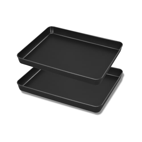 Homikit Backblech Klein, 2 Stück Antihaft Karbonstahl Mini Kuchenblech Ofenblech, Rechteckig Backform zum Backen Braten Servieren, 23,7 cm x 17,7 cm x 2,5 cm, Ungiftig, Rostfrei & Leicht zu Reinigen von Homikit