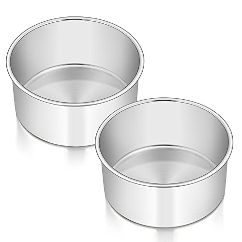Homikit Rund Backform, Edelstahl 16,2cm Tortenform 2er Set, 7cm Tief Hochwertig Kuchenbackform, Ungiftig & Rostfrei, Spiegelpoliert & Spülmaschinenfest von Homikit