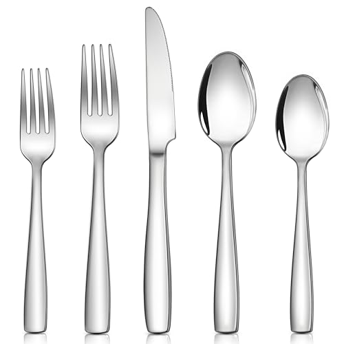 Homikit Besteck Set, 30-teilig Besteckset für 6 Personen, Edelstahl Poliert Essbesteck, Elegantes Besteck mit Messer Gabel Löffel für Hause Küche Restaurant, Gesund & Spülmaschinengeeignet Homikit Besteck Set, 30-teilig Besteckset für 6 Personen, Edelstahl Poliert Essbesteck, Elegantes Besteck mit Messer Gabel Löffel für Hause Küche Restaurant, Gesund & Spülmaschinengeeignet von Homikit