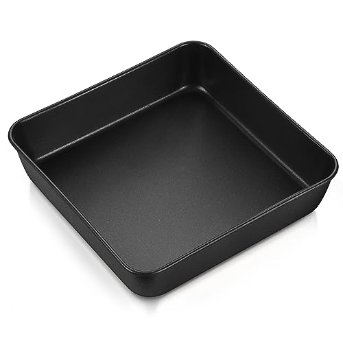 Homikit Quadratische Auflaufform, Edelstahl 21cm Eckig Kuchenform mit Schwarz Antihaftbeschichtung, Brownie Backform für Lasagne/Kuchen/Toast, Leicht zu reinigen, Nicht geeignet für Airfryer von Homikit