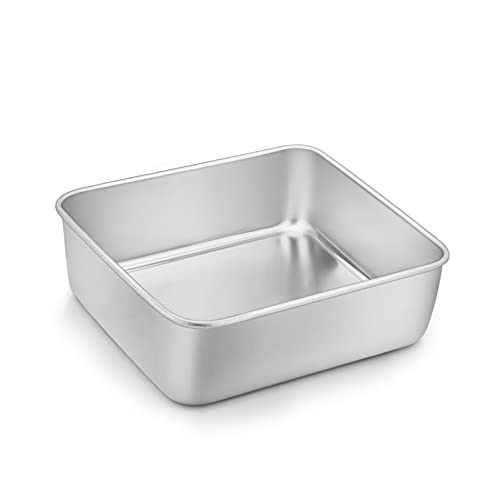Homikit Quadratische Kuchenform, Edelstahl Eckige Brownie Backform Auflaufform, Perfekt für Kuchen/Brownie/Lasagne, Gesund, Spülmaschinengeeignet, Außengröße 16 x 16 x 4,8 cm Homikit Quadratische Kuchenform, Edelstahl Eckige Brownie Backform Auflaufform, Perfekt für Kuchen/Brownie/Lasagne, Gesund, Spülmaschinengeeignet, Außengröße 16 x 16 x 4,8 cm von Homikit