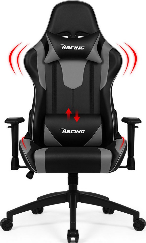 Homimaster Gaming-Stuhl Gaming-Stuhl Premium Stoff, Ergonomischer Schreibtischstuhl, 150 kg Belastbarkeit, Bürostuhl von Homimaster