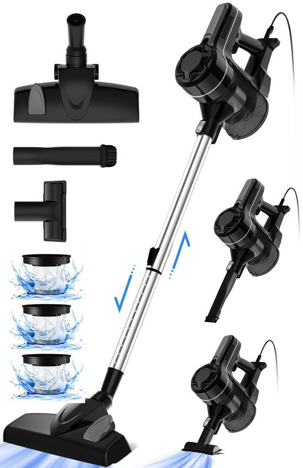 Homimaster Stielstaubsauger Staubsauger, Stielstaubsauger mit Kabel, 28KPa stark Saugkraft, 450 W, 5 m Kabel, 6-in-1 Handstaubsauger, leistungsstarker Staubsauger für Zuhause Homimaster Stielstaubsauger Staubsauger, Stielstaubsauger mit Kabel, 28KPa stark Saugkraft, 450 W, 5 m Kabel, 6-in-1 Handstaubsauger, leistungsstarker Staubsauger für Zuhause von Homimaster