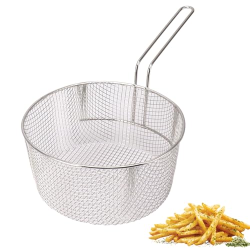 Hominas Frittierkorb Runder, Pommes Korb Fritteusenkorb mit Griff Edelstahl Frittiersieb für Zwiebelringe Frites Hähnchen und Fisch, 23 Cm Hominas Frittierkorb Runder, Pommes Korb Fritteusenkorb mit Griff Edelstahl Frittiersieb für Zwiebelringe Frites Hähnchen und Fisch, 23 Cm von Hominas
