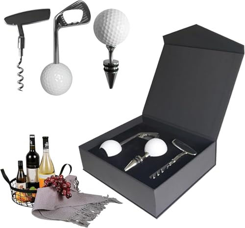 Hominas Golf Korkenzieher, Golfball Flaschenöffner Manueller Weinöffner Set für Golfliebhaber und Bierliebhaber von Hominas