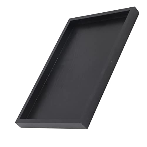 Hominas Holztablett Rechteckig, Serviertablett Tablett Dekotablett Schwarz Tray Teetablett Küchentablett für Kaffee Tee Speisen und Getränke, 22 x 12 x 2 cm von Hominas