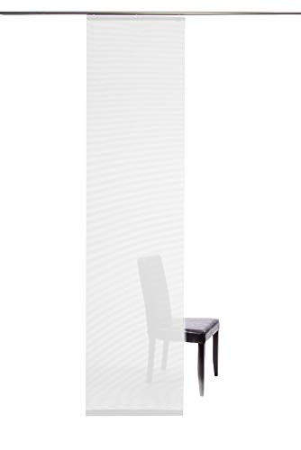 Homing halbtransparenter Flächenvorhang Uni Schiebegardine Weiß | Wohnzimmer Schlafzimmer Kinderzimmer 245 x 60 cm(1Stück) von Homing