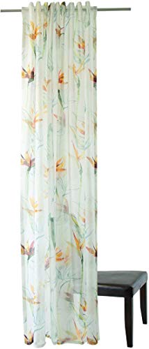 Homing Gardinenschal tranparent bunt Mehrfarbig | Blumen floral modern | Wohnzimmer Schlafzimmer Kinderzimmer | 140x245cm von Homing