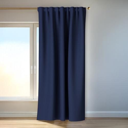 HOMING Vorhang KIM Blau | Verdunkelungsvorhang inkl. Multifunktionsband | Thermovorhang Hitzeschutz | Akustikvorhang Schalldämmung | Vorhang blickdicht | Blackout Curtain | 140x245 cm | 1 Stk. von Homing