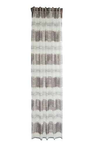 Homing Gardine Streifen | halbtransparent Gemustert modern | dekorativ Flieder von Homing