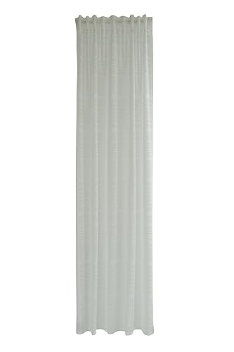 Homing transparente weiße Gardine | recycelt Streifen Vorhang | Dekostoff (1Stück) 245 x 140 cm (HxB) 6716-18 von Homing