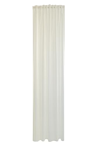 Homing transparente Gardine gestreift | Uni weiß | Recycelt | Wohnzimmer Schlafzimmer Kinderzimmer dekorativ | Vorhang(1Stück) 245 x 140 cm(HxB) von Homing