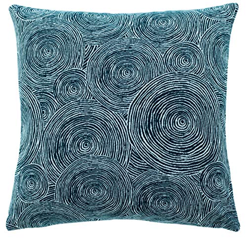 Kissenbezug hellblau blau | gewebt (1 Stück) 45x45 cm | modern Kreise | dekorative Kissenhülle | Wohnzimmer Schlafzimmer Deko von Homing