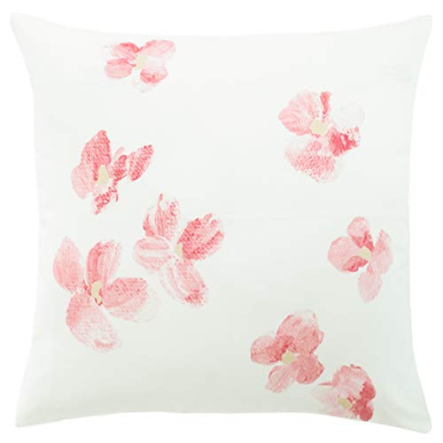 Homing Kissenhülle Creme rosa | Kissenbezug modern floral Rosen | Bedruckt Wohnzimmer Schlafzimmer Kinderzimmer | (1 Stück) 45x45 cm dekorativer Kissenbezug von Homing