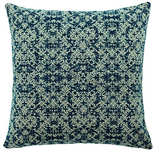 Homing Kissenhülle blau-gelb, gewebt (1 Stück) 45x45 cm dekorativer Kissenbezug, 5351-25 von Homing