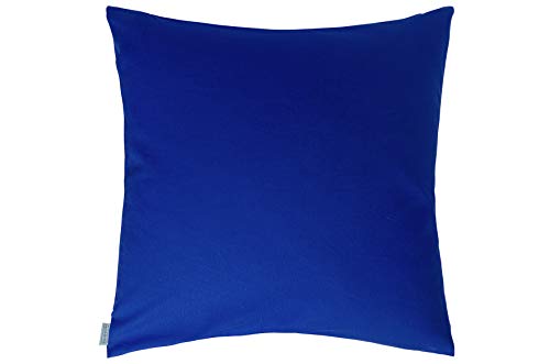 Homing Kissenhülle blau | uni einfarbig (1 Stück) 50x50 cm | Wohnzimmer Kinderzimmer Schlafzimmer | dekorativer Kissenbezug von Homing