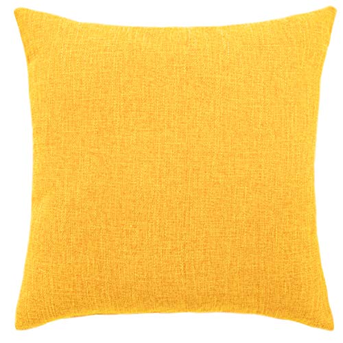 Homing Kissenhülle gelb safran | uni einfarbig (1 Stück) 45x45 cm | Wohnzimmer Schlafzimmer Kinderzimmer |dekorativer Kissenbezug von Homing