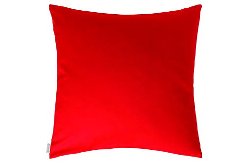 Homing Kissenhülle rot | uni einfarbig (1 Stück) 50x50 cm | Wohnzimmer Kinderzimmer Schlafzimmer | dekorativer Kissenbezug von Homing
