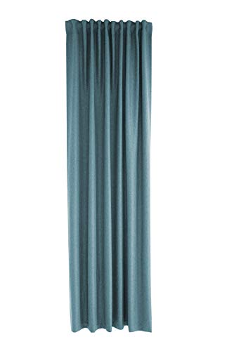 Homing blickdichter Vorhang Uni Gardine Blau einfarbig abdunkelnd weich Akustik Gardine Wohnzimmer Schlafzimmer Kinderzimmer Dekostoff (1Stück) 245 x 140 cm (HxB) von Homing
