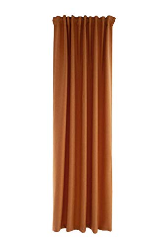Homing blickdichter Vorhang Uni Gardine Ziegel einfarbig abdunkelnd weich Akustik Gardine Wohnzimmer Schlafzimmer Kinderzimmer Dekostoff(1Stück) 245 x 140 cm (HxB) von Homing