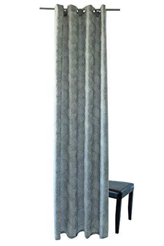 Homing blickdichter Vorhang mit Ösen Silber (1Stück) 245 x 140 cm (HxB), 5444-00 von Homing