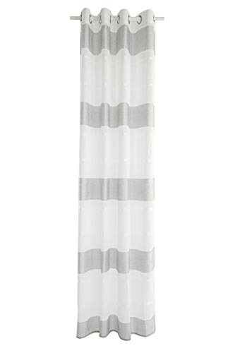 Homing blickdichter Vorhang mit Ösen Weiss-grau (1Stück) 245 x 140 cm (HxB) 5482-00 von Homing