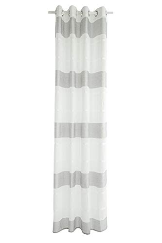 Homing blickdichter Vorhang mit Ösen Weiss-grau (1Stück) 245 x 140 cm (HxB) 5482-00 von Homing