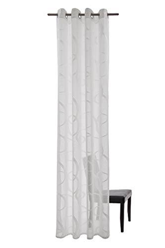Homing halbtransparenter Vorhang mit Ösen weiß (1Stück) 245 x 140 cm (HxB) von Homing