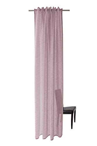 Homing transparenter Vorhang Uni Gardine Berry Rose einfarbig | Wohnzimmer Schlafzimmer Küche Kinderzimmer | Dekostoff (1Stück) 245 x 140 cm(HxB) von Homing